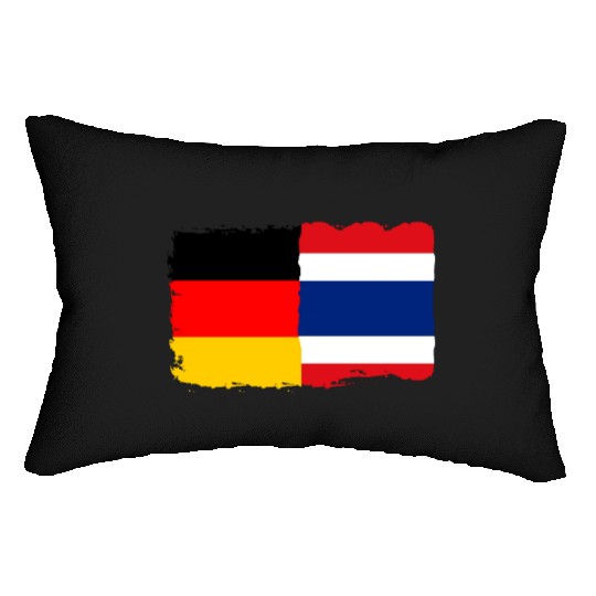 Thailand Flag Germany Flag Half Thai Half German Lumbar Pillows