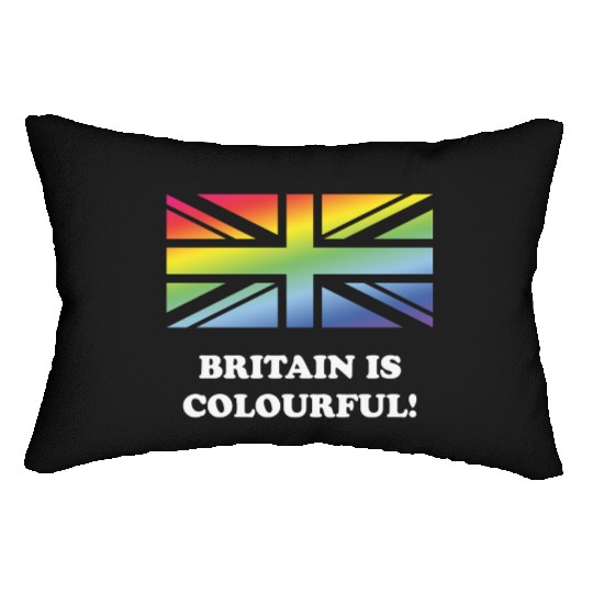 Britain Is Colourful! (Union Jack, United Kingdom) Lumbar Pillows