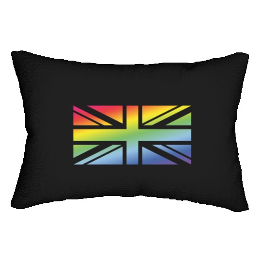 Union Jack / Rainbow Flag (Great Britain / UK) Lumbar Pillows