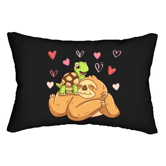 Love Turtle my sloth darling love Valentine's Day Lumbar Pillows