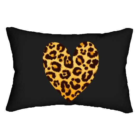 Western Hearts, Leopard Heart, Valentine Cow Lumbar Pillows