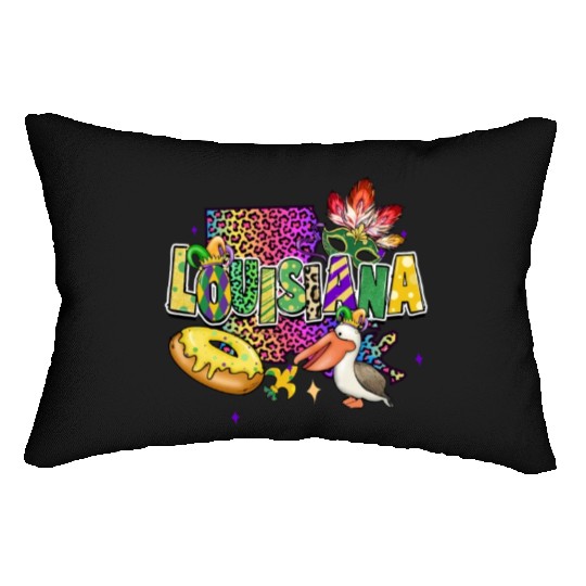 New Orleans Men Women Louisiana Mardi Gras Outfit Lumbar Pillows