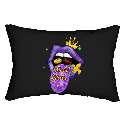 Men Women Queen King Love Mardi Gras Lips Lumbar Pillows