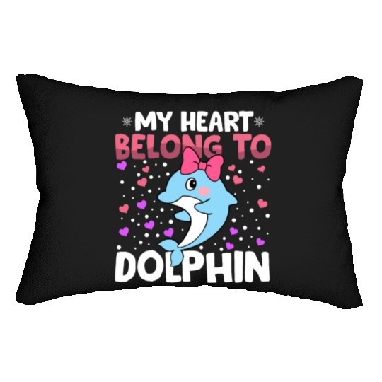 Valentines Day My Heart Belong to My Dolphin Boys Lumbar Pillows