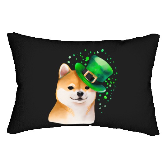 St Patrick's Day Irish Shiba Inu Saint Patrick Lumbar Pillows
