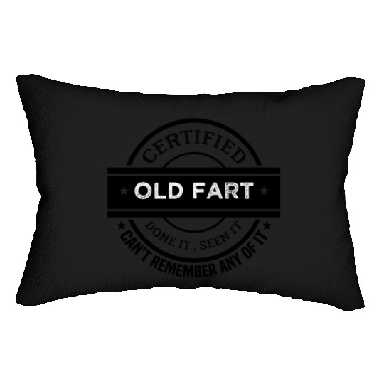 Certified Old Fart Funny Retirement Gift Lumbar Pillows