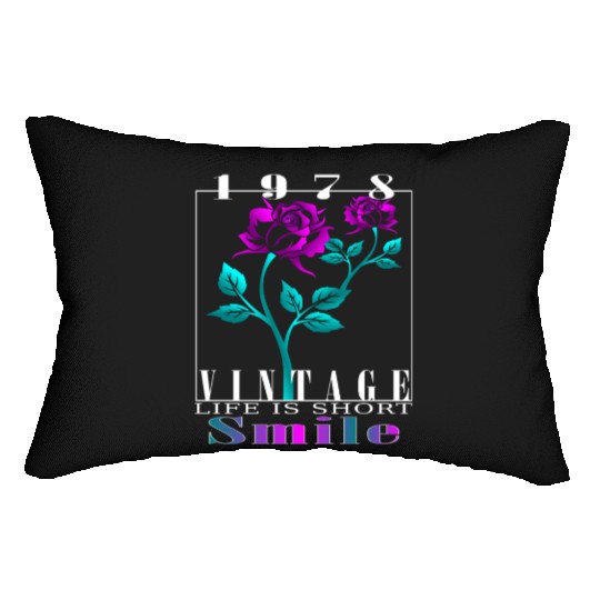 1978 Born Vintage Rose Gift Lumbar Pillows