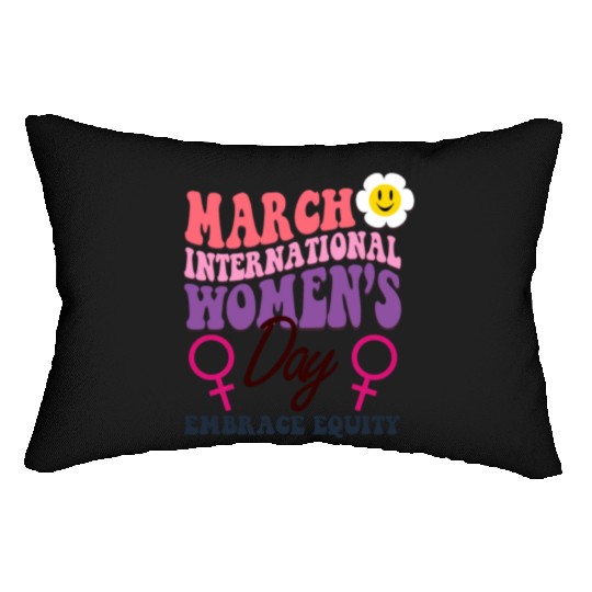 International Women's Day 2023 Theme Embrace Equit Lumbar Pillows