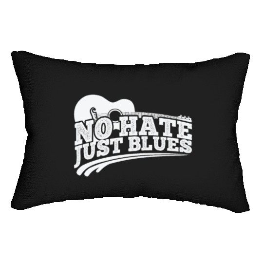 No hate just Blues Music Trumpet Lumbar Pillows
