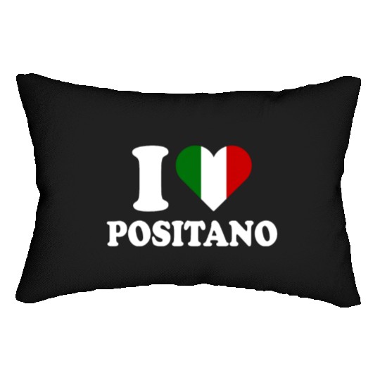 I Love Positano Italy Travel Heart Amalfi Coast Lumbar Pillows