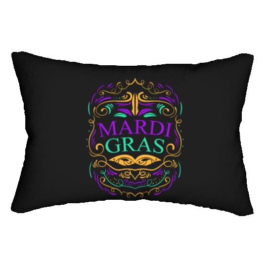 Lettering And Ornaments For Mardi Gras Lumbar Pillows