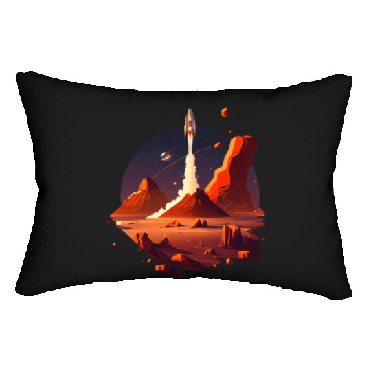 Vintage Space Science Mars Fiction Geek Solar Lumbar Pillows