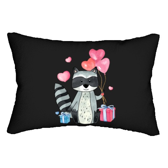 Raccoon Valentine Gift Raccoon Owner Trash Panda Lumbar Pillows