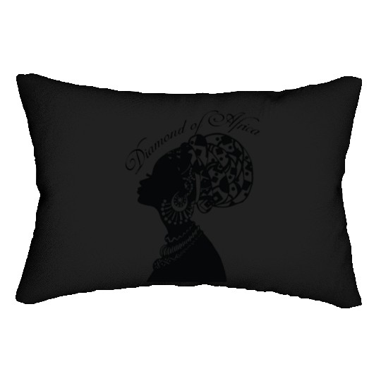 Diamond of Africa black power Lumbar Pillows