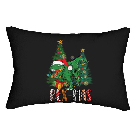 Dino dinosaur T-rex Trex Tyrannosaurus Xmas Lumbar Pillows