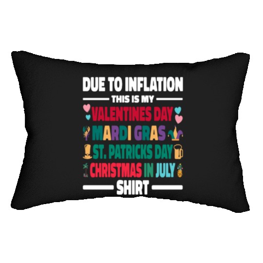 Due to Inflation Valentines Day Mardi Gras Lumbar Pillows