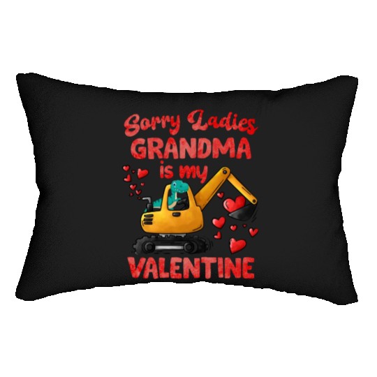 Grandma Is My Valentine Trex Dino Excavator Lumbar Pillows