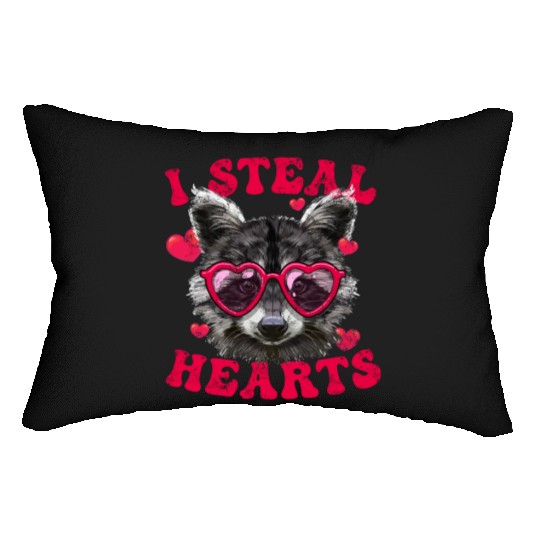 Cute Raccoon Lover I Heart Raccoons Valentines Day Lumbar Pillows