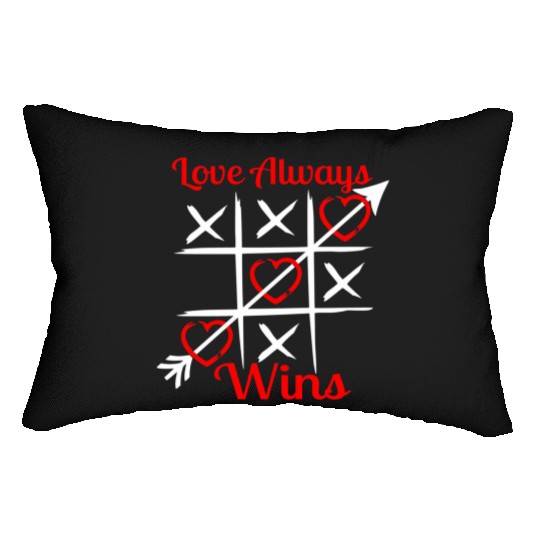 Vintage Valentines Day Love Always Wins Tic Tac To Lumbar Pillows