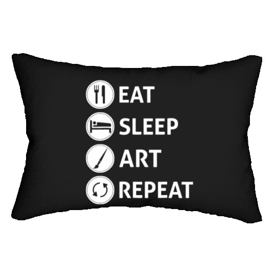 Funny Eat Sleep Art Repeat Artist Creative Gift Lumbar Pillows