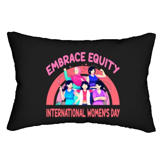 International Women's Day Embrace Equity Lumbar Pillows