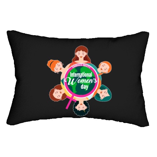 International Women's Day Theme 2023 Embrace Equit Lumbar Pillows