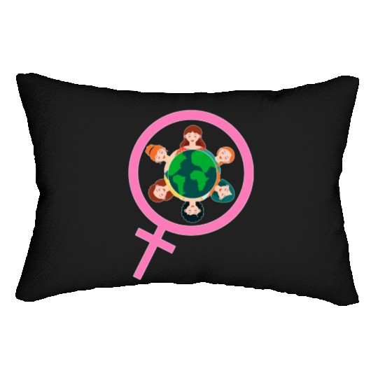 International Women's Day Embrace Equity Lumbar Pillows