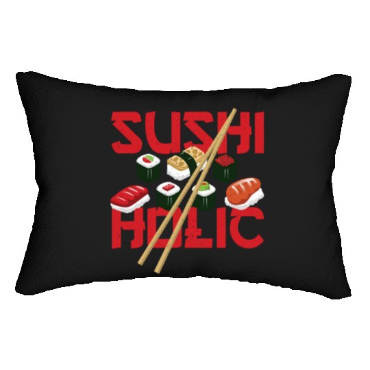 Sushiholic Sushi Rolls Rice and Fish Lumbar Pillows