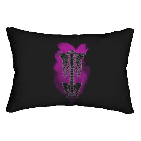 Neon Skeleton Rib Cage Lumbar Pillows