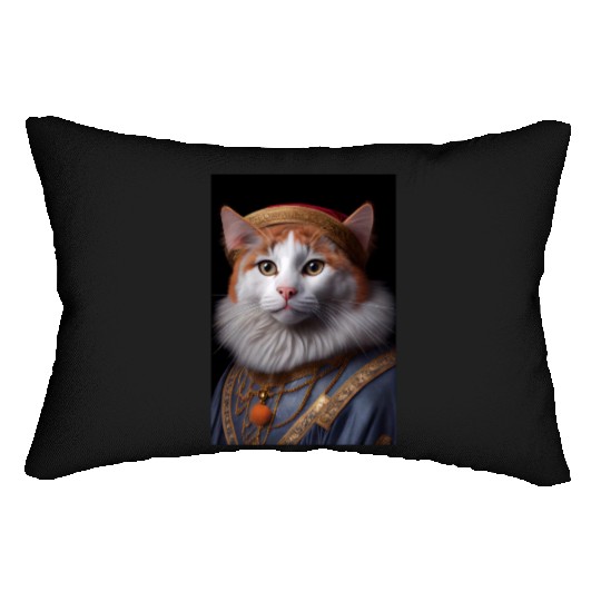 Turkish Van King Cat Breed Portrait Royal Renaissa Lumbar Pillows