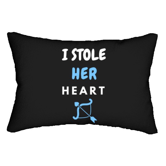 I stole Her Heart, His and hers , valentines day Lumbar Pillows