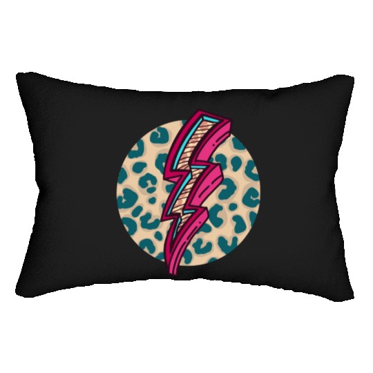 Cheetah Print Lightning Bolt Lumbar Pillows