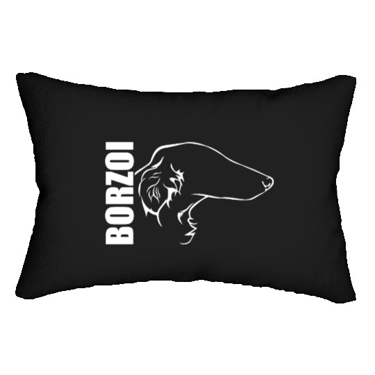 Funny Borzoi Profile dog mom sighthound hound Lumbar Pillows