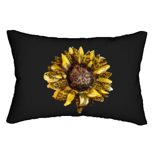 Leopard Print Sunflower Lumbar Pillows