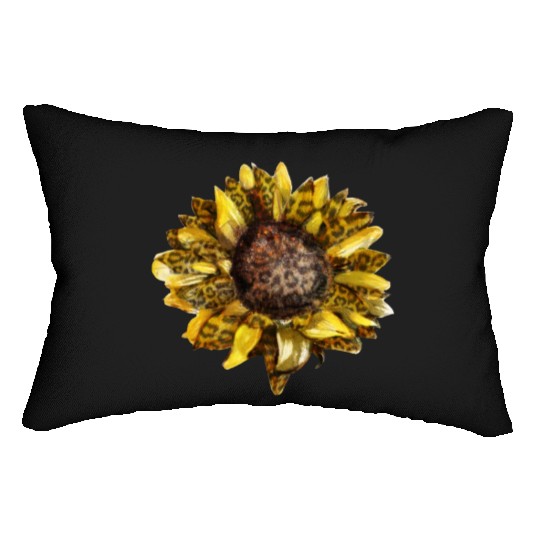 Leopard Print Sunflower Lumbar Pillows