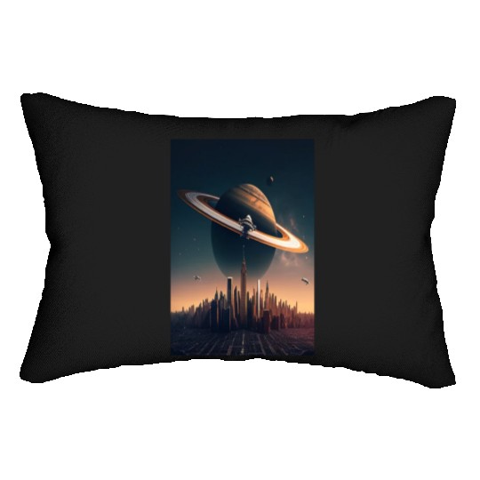 Solar system planet Saturn galaxy Lumbar Pillows