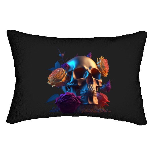 Horror Skull Colored Lumbar Pillows