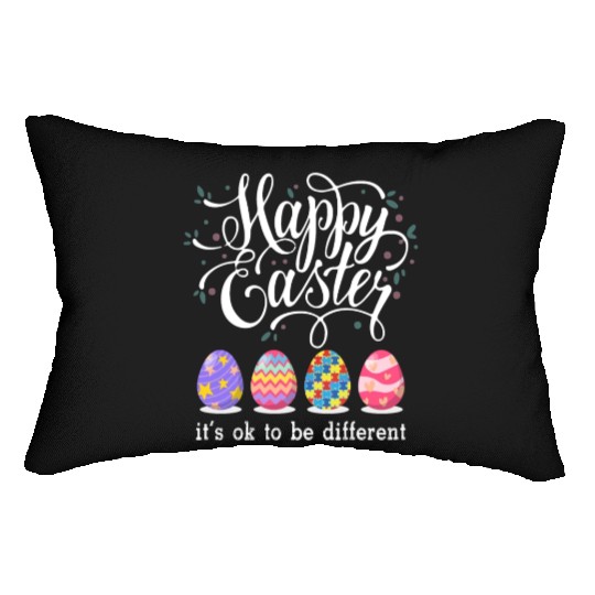 Autism Easter Egg Bunny Puzzle Awareness Lumbar Pillows