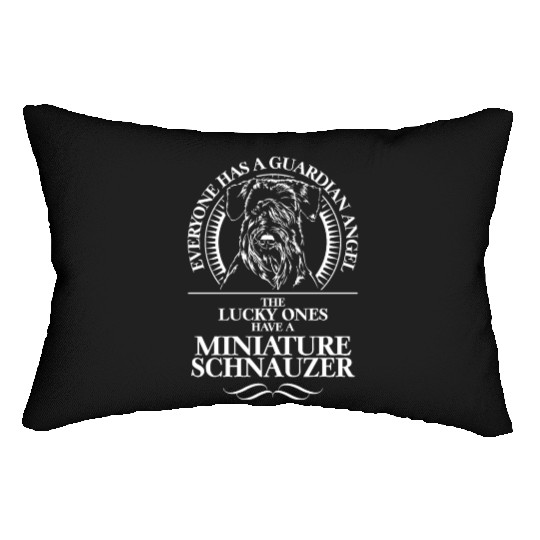 Miniature Schnauzer Guardian Angel dog quote Lumbar Pillows