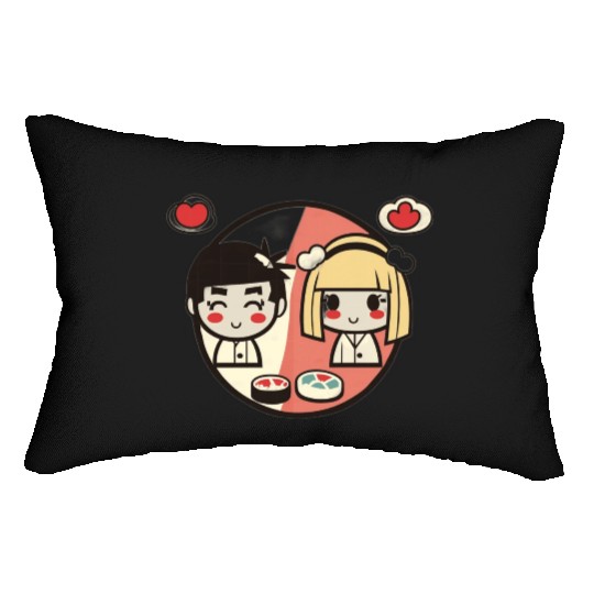 "Sushi Love" Valentine's Day Couple Set Lumbar Pillows