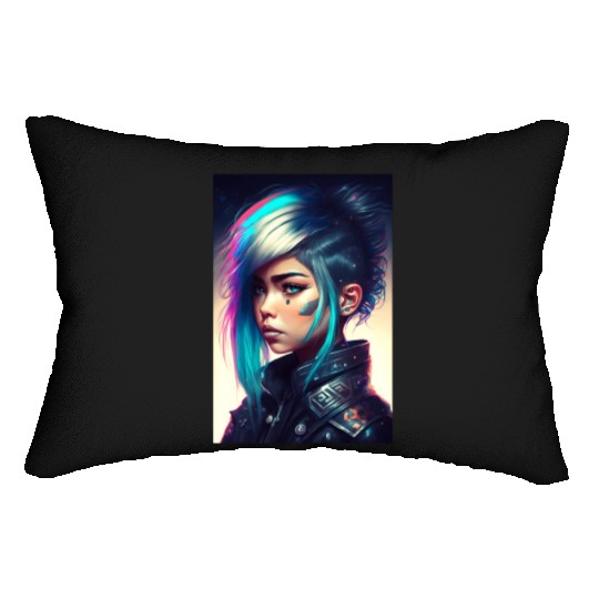 Tokyo Nightclub Punk Girl Lumbar Pillows