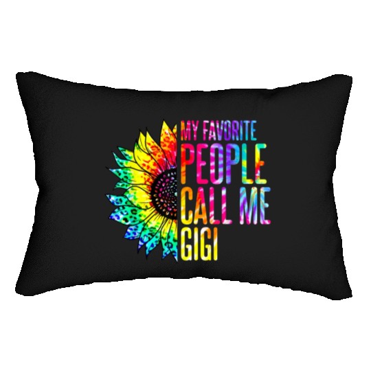 My Favorite People Call Me Gigi Sunflower Tie Dye Lumbar Pillows