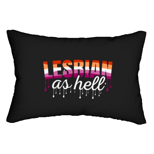 Lesbian LGBT Pride Lesbian Rainbow Flag Lumbar Pillows