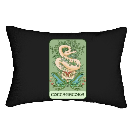Tarot Card Goblincore Snake Cottagecore Frog Aesth Lumbar Pillows
