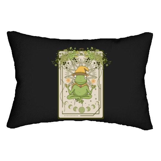 Dark Cottagecore Wizard Frog Goblincore Aesthetic Lumbar Pillows