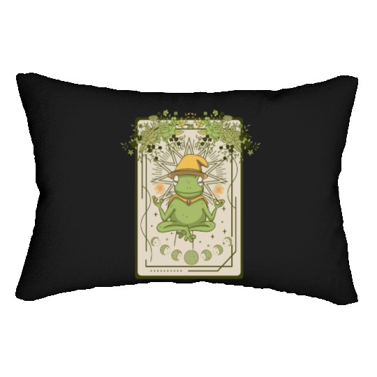 Dark Cottagecore Wizard Frog Goblincore Aesthetic Lumbar Pillows