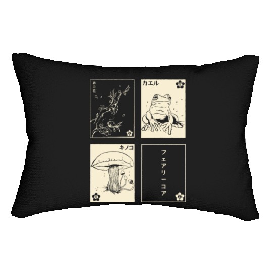 Cottagecore Tarot Cards Fungi Frog Goblincore Lumbar Pillows