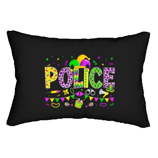 Funny Police Lover Mardi Gras Carnival Party Lumbar Pillows