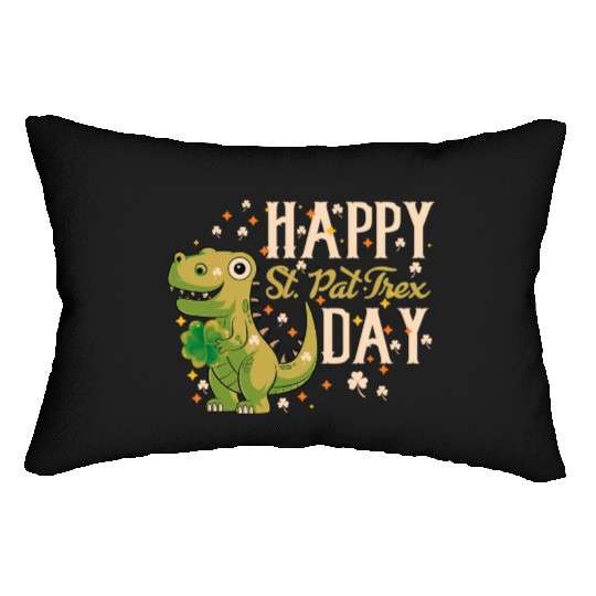 Irish Trex Dino St Patricks Day Kids Toddler Boys Lumbar Pillows