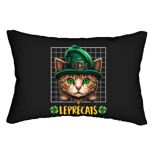 St. Patrick's Day cats leprecats kittens Lumbar Pillows